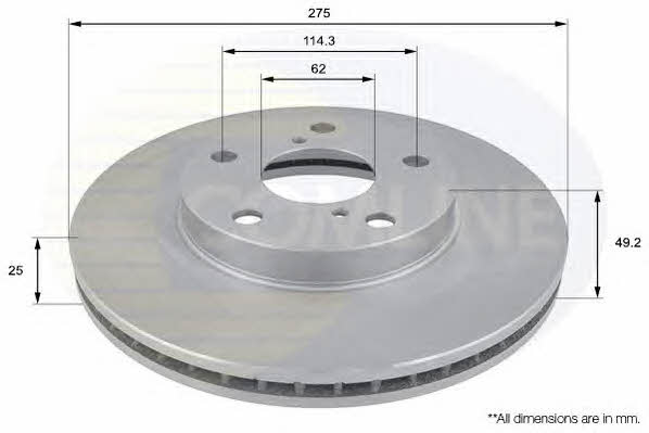 Comline ADC01100V Front brake disc ventilated ADC01100V