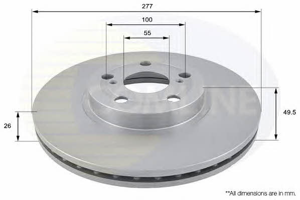 Comline ADC01109V Front brake disc ventilated ADC01109V