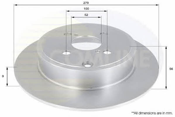 Comline ADC01116 Rear brake disc, non-ventilated ADC01116