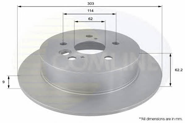 Comline ADC01121 Rear brake disc, non-ventilated ADC01121