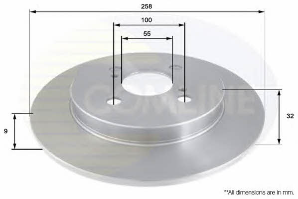 Comline ADC01127 Rear brake disc, non-ventilated ADC01127