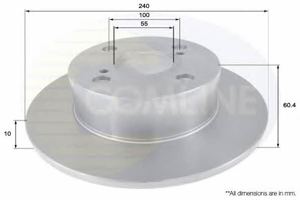 Comline ADC01131 Rear brake disc, non-ventilated ADC01131