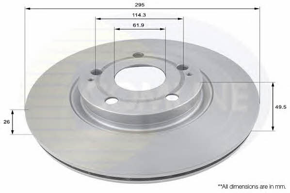 Comline ADC01134V Front brake disc ventilated ADC01134V