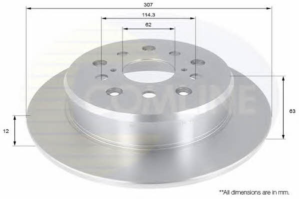 Comline ADC0188 Rear brake disc, non-ventilated ADC0188