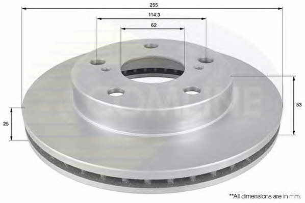 Comline ADC0190V Front brake disc ventilated ADC0190V