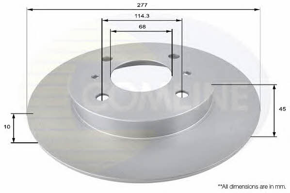 Comline ADC0259 Rear brake disc, non-ventilated ADC0259