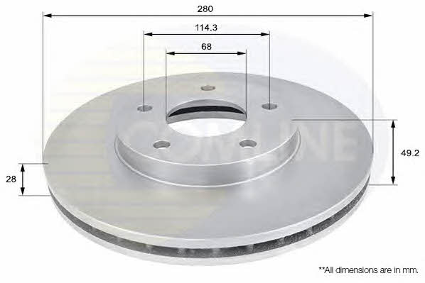 Comline ADC0260V Front brake disc ventilated ADC0260V