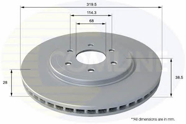 Comline ADC0269V Front brake disc ventilated ADC0269V