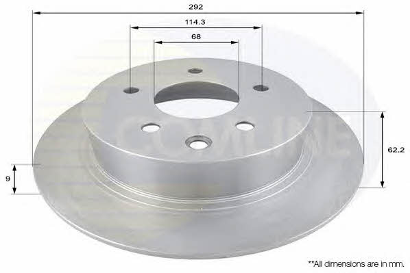 Comline ADC0275 Rear brake disc, non-ventilated ADC0275