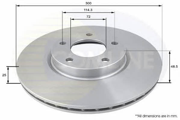 Comline ADC0447V Front brake disc ventilated ADC0447V