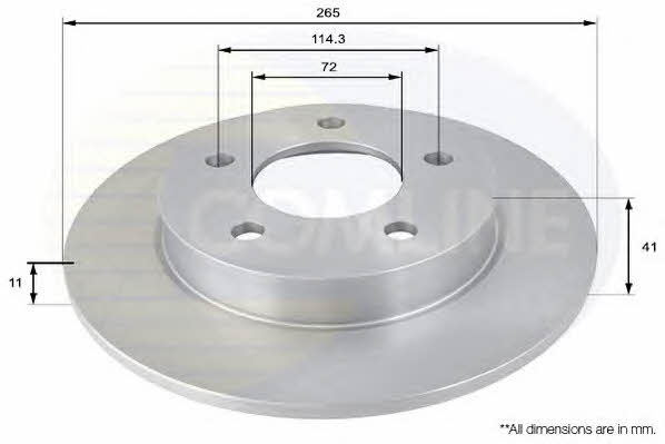 Comline ADC0448 Rear brake disc, non-ventilated ADC0448