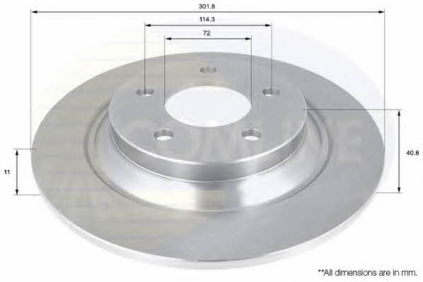 Comline ADC0455 Rear brake disc, non-ventilated ADC0455