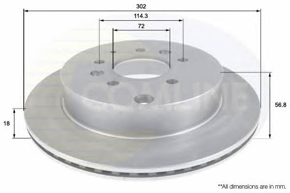 Comline ADC0458V Rear ventilated brake disc ADC0458V