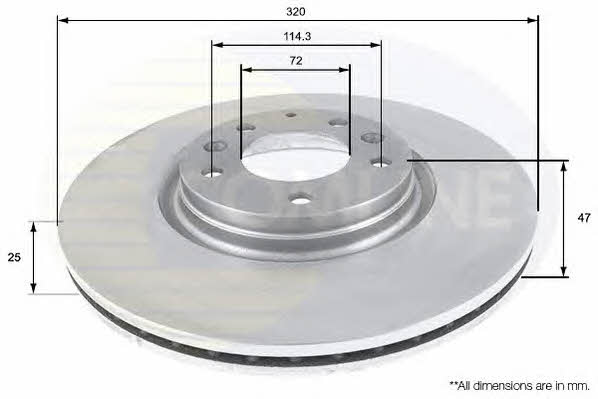 Comline ADC0466V Front brake disc ventilated ADC0466V