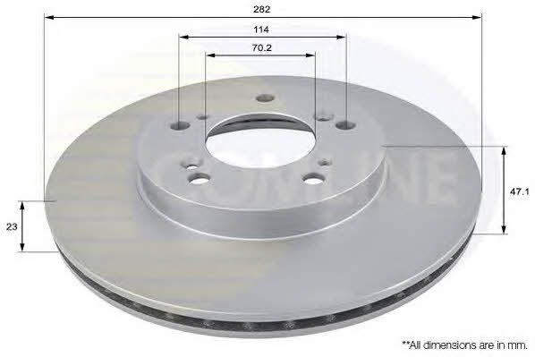 Comline ADC0531V Front brake disc ventilated ADC0531V