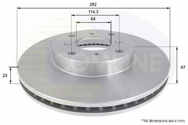 Comline ADC0535V Front brake disc ventilated ADC0535V