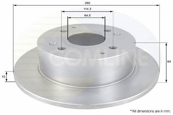 Comline ADC0536 Rear brake disc, non-ventilated ADC0536