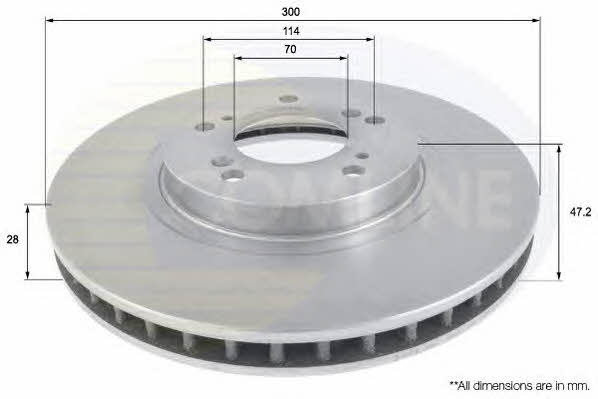 Comline ADC0539V Front brake disc ventilated ADC0539V