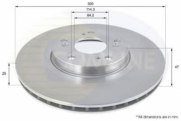Comline ADC0541V Front brake disc ventilated ADC0541V