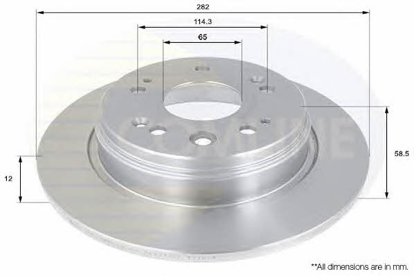Comline ADC0545 Rear brake disc, non-ventilated ADC0545