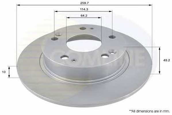 Comline ADC0549 Rear brake disc, non-ventilated ADC0549
