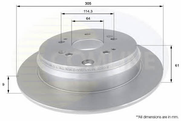 Comline ADC0556 Rear brake disc, non-ventilated ADC0556