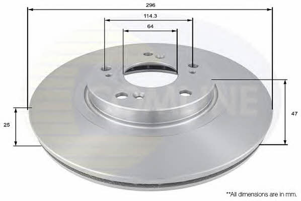 Comline ADC0558V Front brake disc ventilated ADC0558V