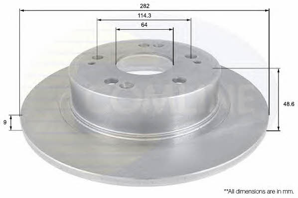 Comline ADC0559 Rear brake disc, non-ventilated ADC0559