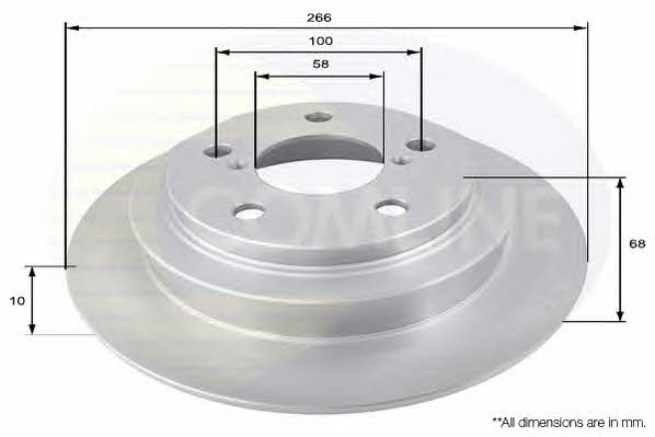 Comline ADC0809 Rear brake disc, non-ventilated ADC0809