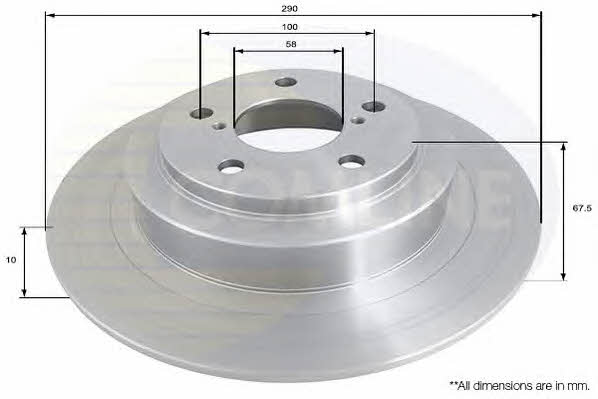Comline ADC0817 Rear brake disc, non-ventilated ADC0817