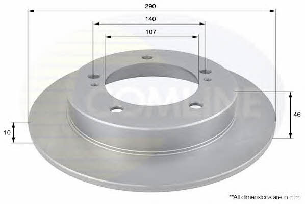 Comline ADC0902 Unventilated front brake disc ADC0902
