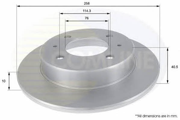 Comline ADC1020 Rear brake disc, non-ventilated ADC1020