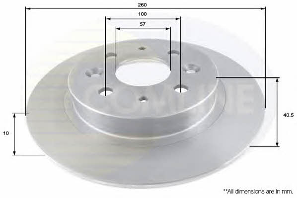 Comline ADC1087 Rear brake disc, non-ventilated ADC1087