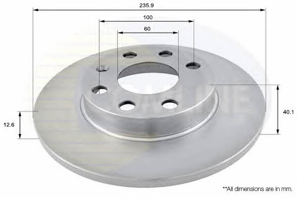Comline ADC1101 Unventilated front brake disc ADC1101