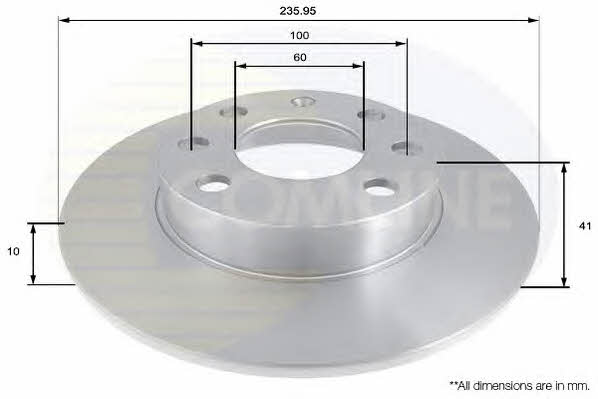 Comline ADC1103 Unventilated front brake disc ADC1103