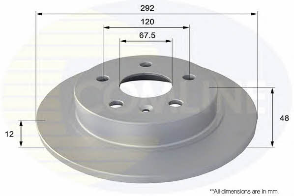Comline ADC1145 Rear brake disc, non-ventilated ADC1145