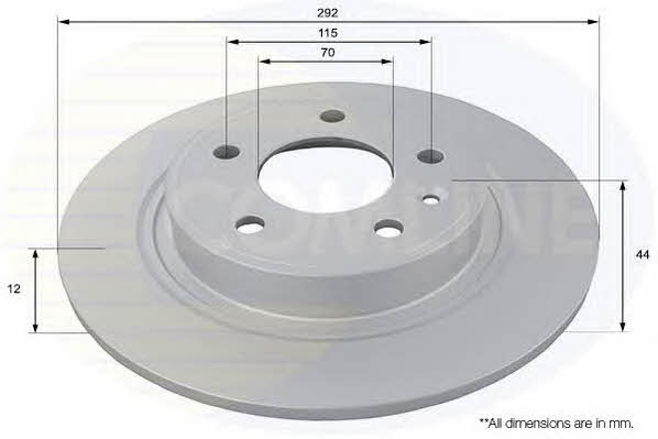 Comline ADC1154 Rear brake disc, non-ventilated ADC1154