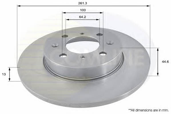 Comline ADC1302 Unventilated front brake disc ADC1302