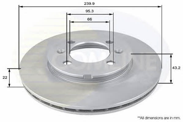 Comline ADC1313V Front brake disc ventilated ADC1313V