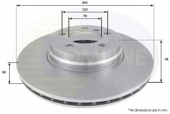 Comline ADC1322V Front brake disc ventilated ADC1322V