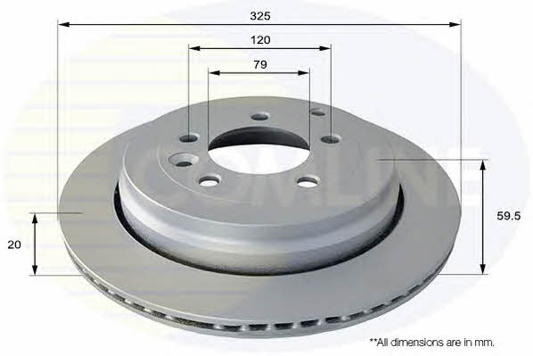 Comline ADC1325V Rear ventilated brake disc ADC1325V