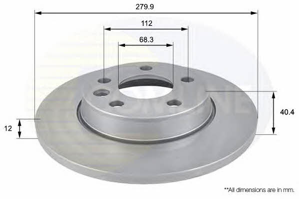 Comline ADC1426 Rear brake disc, non-ventilated ADC1426