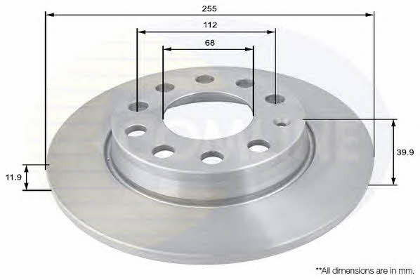 Comline ADC1436 Rear brake disc, non-ventilated ADC1436