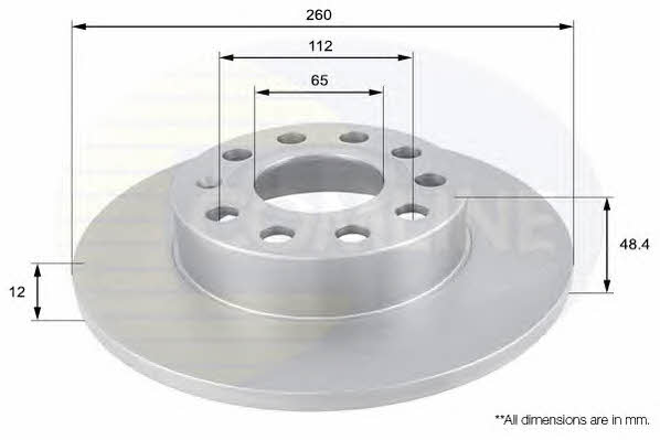 Comline ADC1448 Rear brake disc, non-ventilated ADC1448