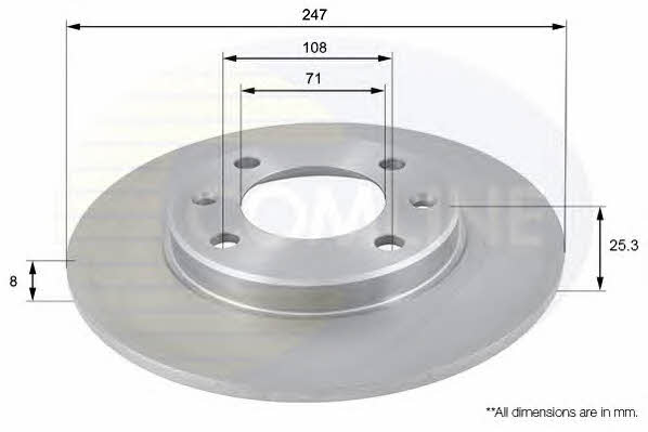 Comline ADC1512 Rear brake disc, non-ventilated ADC1512