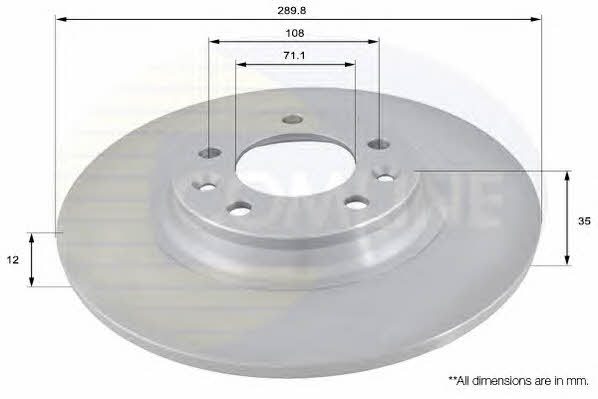 Comline ADC1551 Rear brake disc, non-ventilated ADC1551