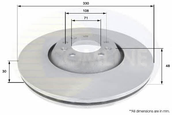 Comline ADC1552V Front brake disc ventilated ADC1552V
