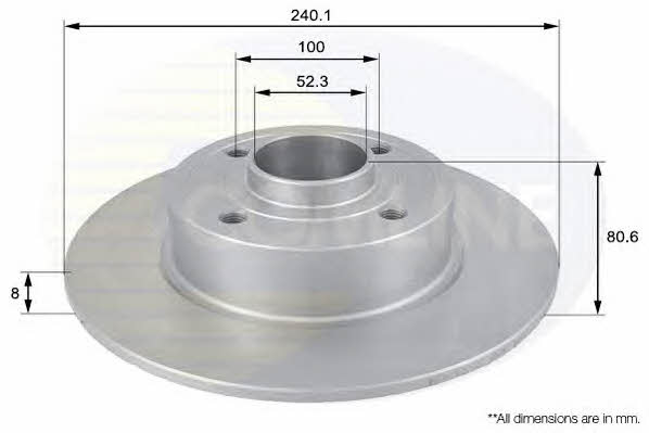 Comline ADC1555 Rear brake disc, non-ventilated ADC1555