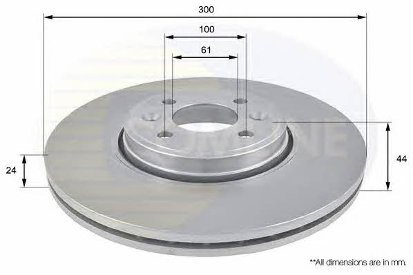 Comline ADC1556V Front brake disc ventilated ADC1556V