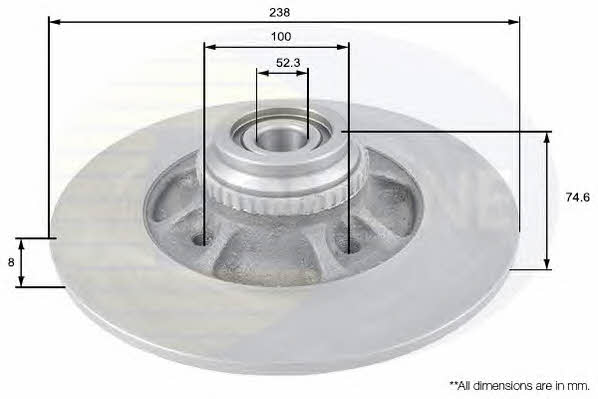 Comline ADC1562 Rear brake disc, non-ventilated ADC1562